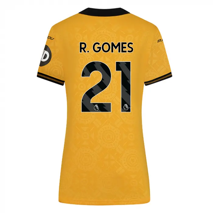 Wolverhampton Wanderers Store | Shop Official 2025-26 Wolves Pro Home Shirt – Womens R. GOMES 21 Wolves Gear